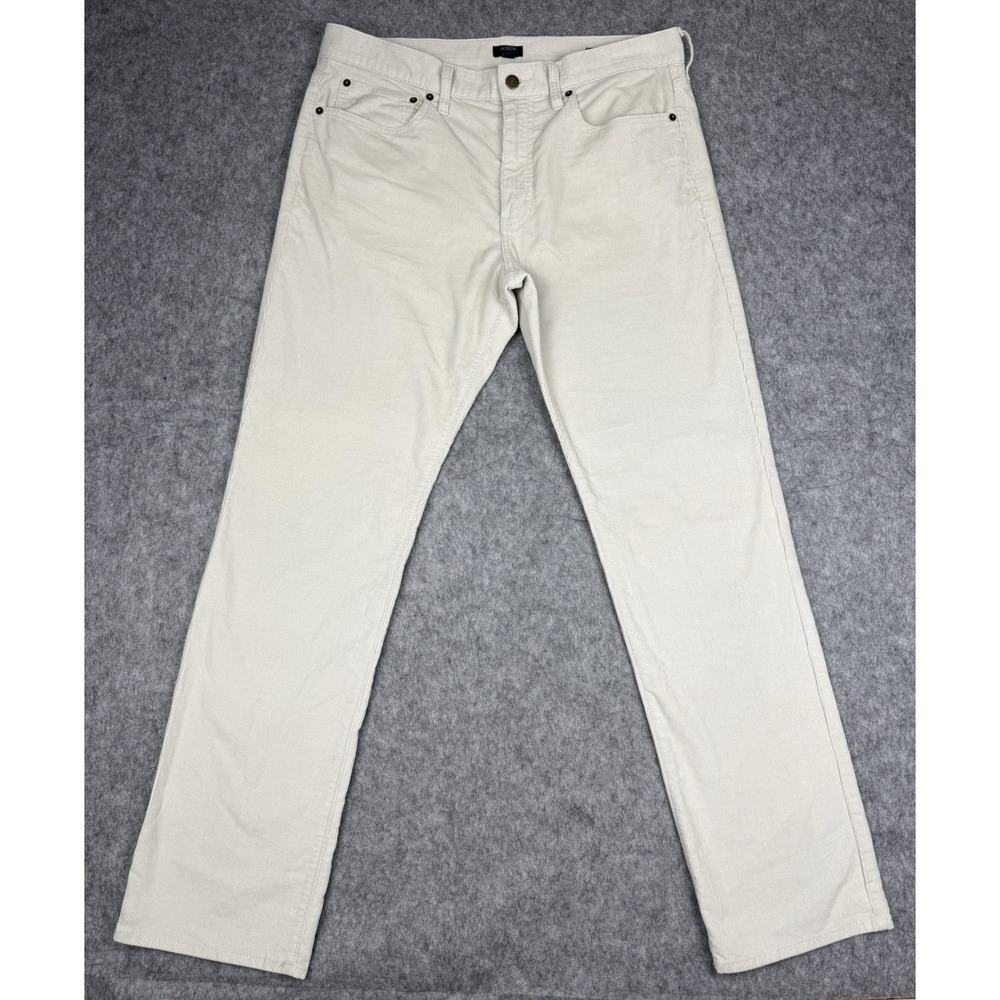 J.Crew Pants Men 34x32 (Fits 34x31) White Corduroy Chino Straight Casual Stretch